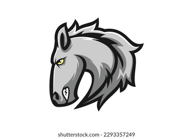 Horse mascot logo cartoon illustration vector