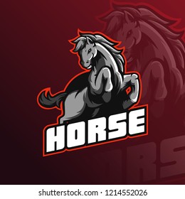 Horse Mascot Logo Design Vector