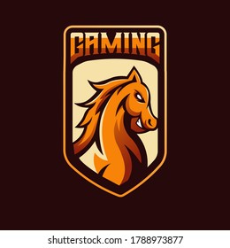 horse mascot logo design vector illustration for gaming, esport, youtube, streamer and twitch	