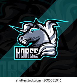 Horse mascot logo esport template