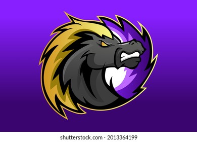 HORSE MASCOT LOGO VECTOR ILLUSTRATION