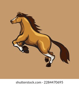 Horse mascot logo vector illustration