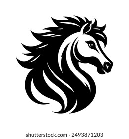 Horse Mascot silhouette Logo Vector