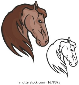 Horse Mascot for sport teams. Great for t-shirt designs, school mascot logo and any other design work. Ready for vinyl cutting.