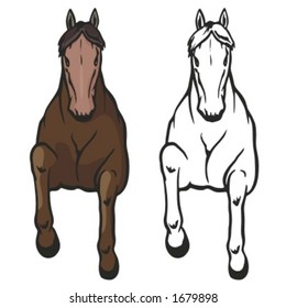 Horse Mascot for sport teams. Great for t-shirt designs, school mascot logo and any other design work. Ready for vinyl cutting.