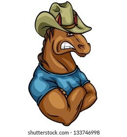 Horse mascot, team logo design, isolated