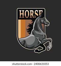 horse mascot template logo illustration