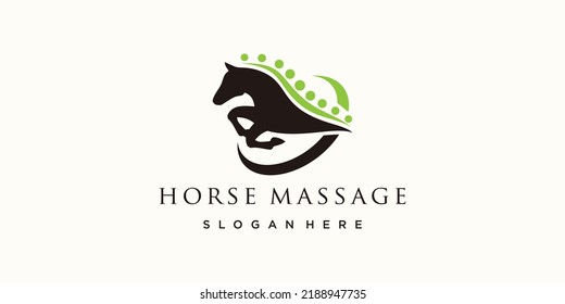 Horse massage logo illustration health care