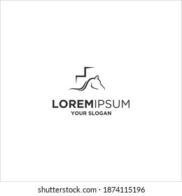horse medical care logo vector
