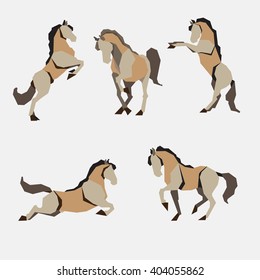 Horse minimal design isolated on grey background.