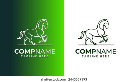 Horse minimalist modern unique logo icon symbol idea vector graphic design template