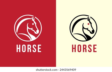 Horse minimalist modern unique logo icon symbol idea vector graphic design template