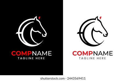 Horse minimalist modern unique logo icon symbol idea vector graphic design template