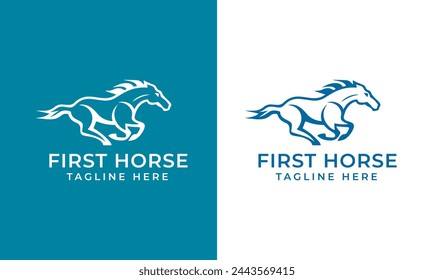 Horse minimalist modern unique logo icon symbol idea vector graphic design template