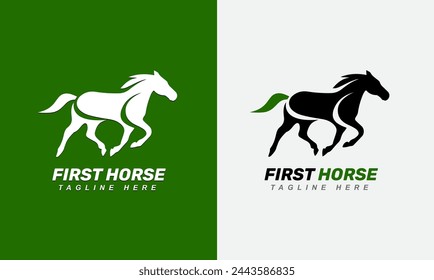 Horse minimalist modern unique logo icon symbol idea vector graphic design template