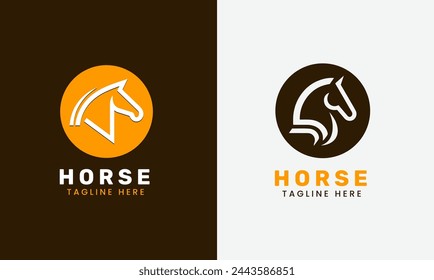 Horse minimalist modern unique logo icon symbol idea vector graphic design template