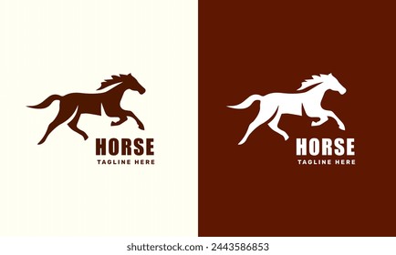 Horse minimalist modern unique logo icon symbol idea vector graphic design template
