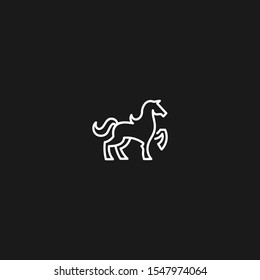 Horse monoline logo designs vector template