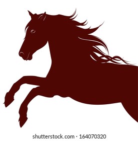 horse in motion, illustration, vector