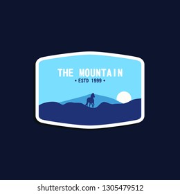 Horse and mountain logo design. Design elements for logo, label, emblem, sign. Vector illustration - Vector