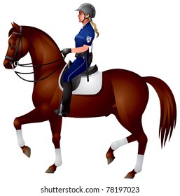 Horse mounted Police, Female police officer on horseback  in Cannes, France