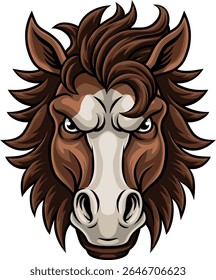 Cavalo mustang bronco garanhão irritado significa design de personagem mascote de equipe de esportes duros.