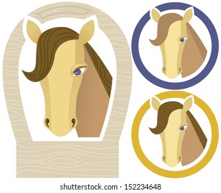 Horse muzzle in a collar