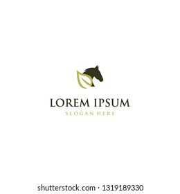 Horse Nature Leaf Vector Logo Design