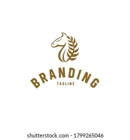 Horse nature organic simple minimalist logo design
