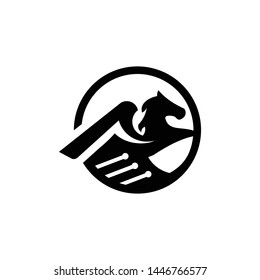 horse with negative logo template