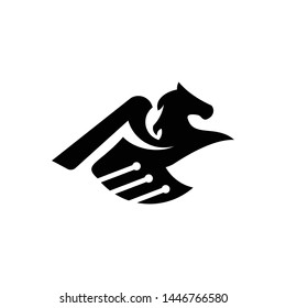 horse with negative logo template