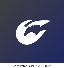 horse in the negative space can use this logo for your business company