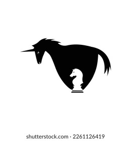 Horse negative space logo vector