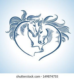 Horse New Year 2014 - vector illustration