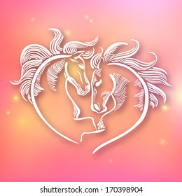 Horse New Year 2014 - vector illustration