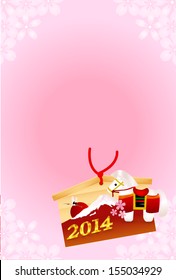 Horse New Year's greeting card background