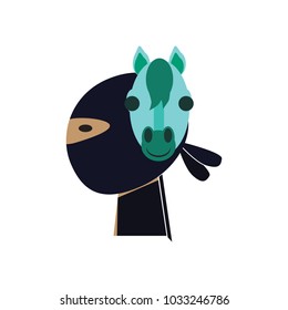 Horse Ninja Logo Icon Design