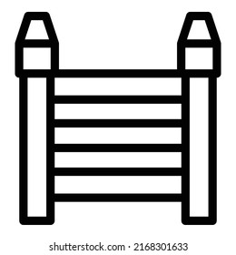 Horse obstacle icon outline vector. Race sport. Jockey derby