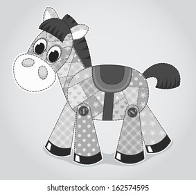 Horse old toy. Cartoon vector illustration for children.