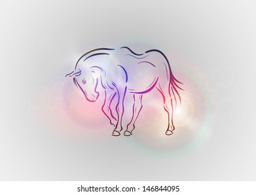 horse on the abstract background