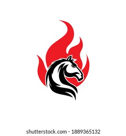 horse on fire logo, vector illustrations