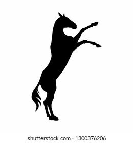 Horse On Hind Legs Black Silhouette Stock Vector (Royalty Free