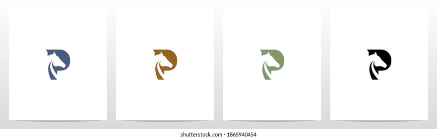 Horse On Letter Logo Design P