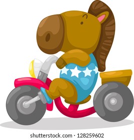 Horse on motorcycle vector