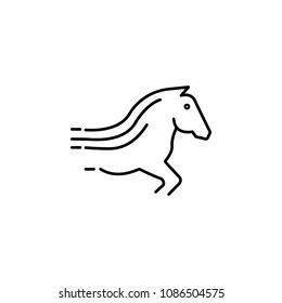 the horse is on the run icon. Element of speed for mobile concept and web apps illustration. Thin line icon for website design and development, app development. Premium icon on white background