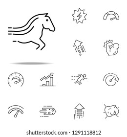 the horse is on the run icon. Speed icons universal set for web and mobile