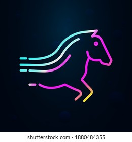 The horse is on the run nolan icon. Simple thin line, outline vector of speed icons for ui and ux, website or mobile application