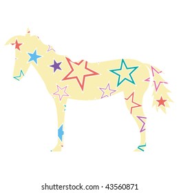 horse on white background