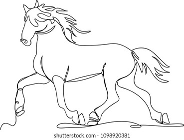 Horse One Line Stock Vector (Royalty Free) 1098920381 | Shutterstock