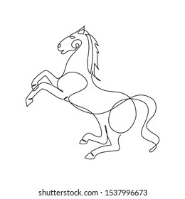 Horse one line drawing art. Abstract minimal animals logo